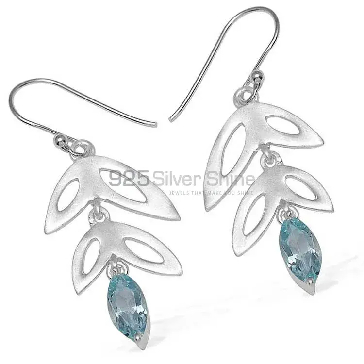 Affordable 925 Sterling Silver Earrings Wholesaler In Blue Topaz Gemstone Jewelry 925SE761_0