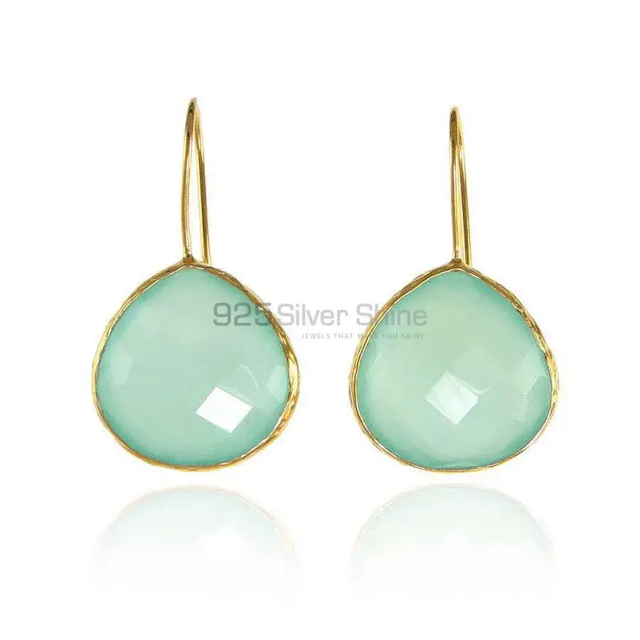 925 Sterling Silver Earrings In Chalcedony Gemstone Jewelry 925SE1980_0