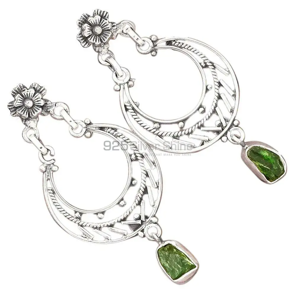 925 Sterling Silver Earrings In Chrome Diopside Gemstone Jewelry 925SE3110_1