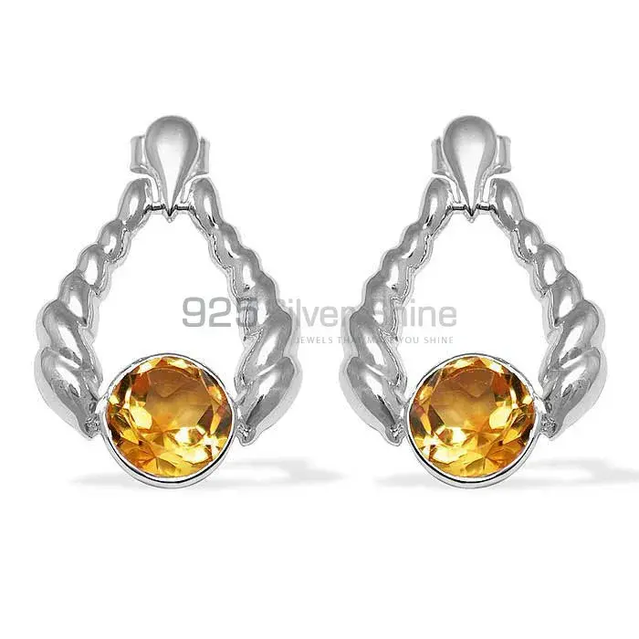 Affordable 925 Sterling Silver Earrings Wholesaler In Citrine Gemstone Jewelry 925SE1077