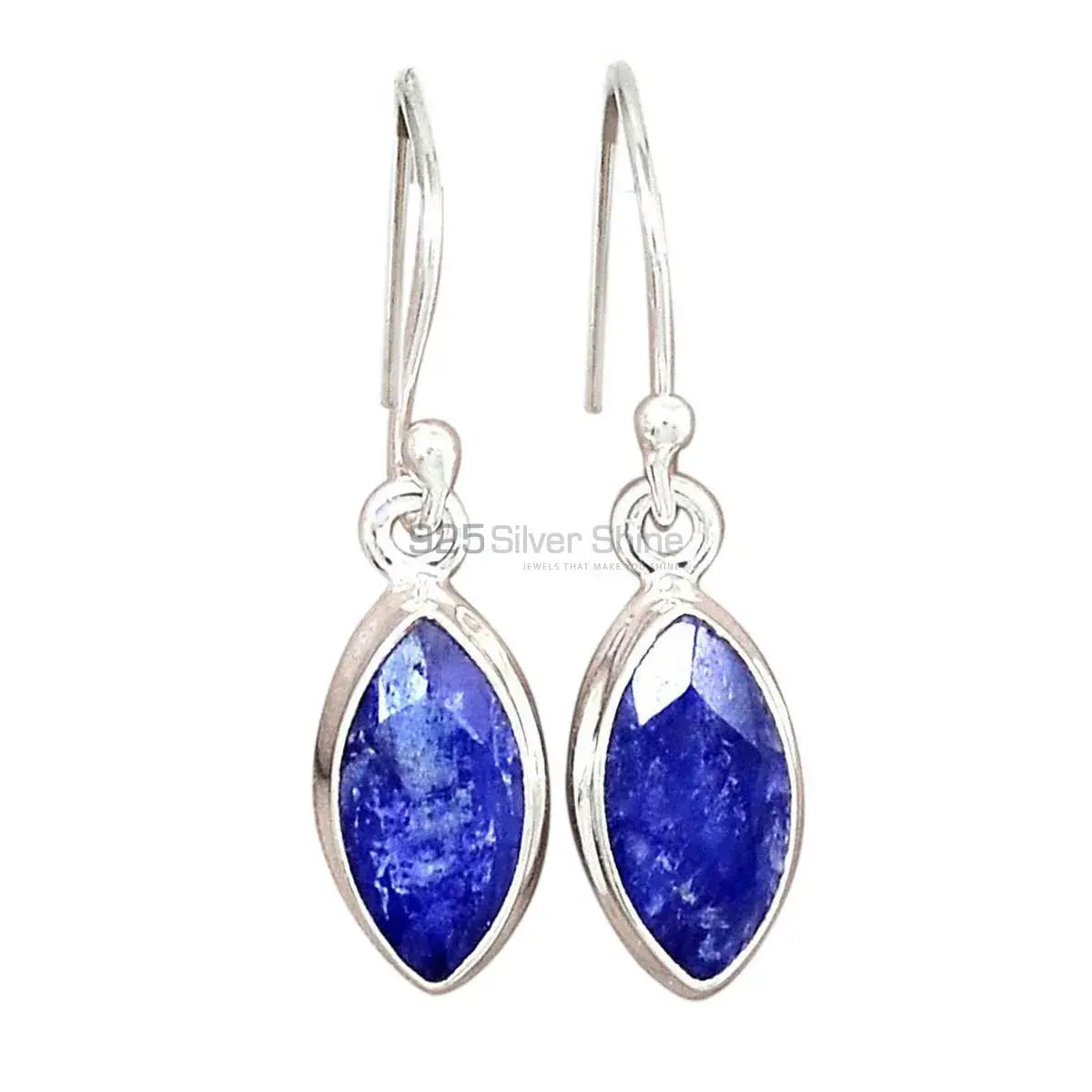 Affordable 925 Sterling Silver Earrings Wholesaler In Dyed Sapphire Gemstone Jewelry 925SE2397_2