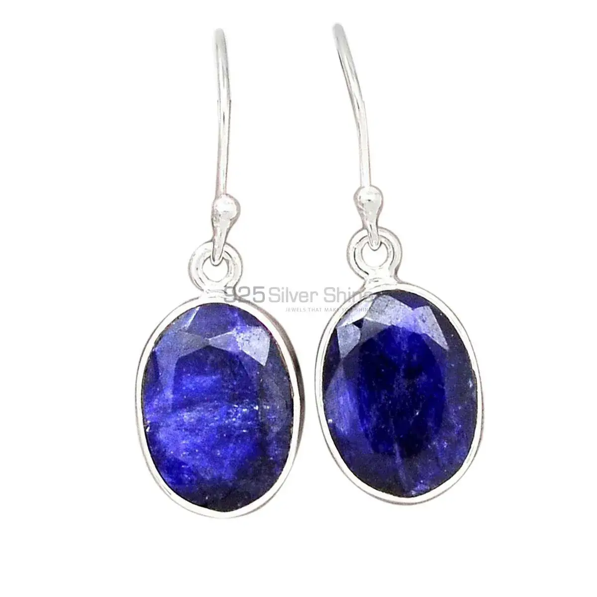 Affordable 925 Sterling Silver Earrings Wholesaler In Dyed Sapphire Gemstone Jewelry 925SE2397_5
