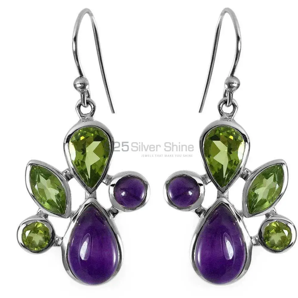 925 Sterling Silver Earrings In Multi Gemstone Jewelry 925SE1305