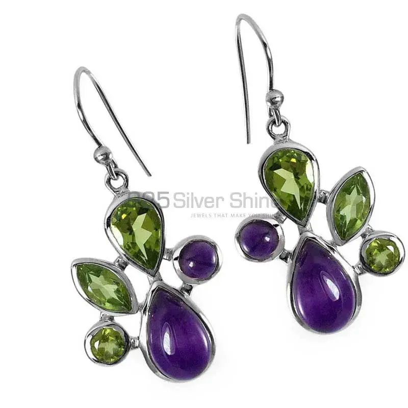 Affordable 925 Sterling Silver Earrings Wholesaler In Multi Gemstone Jewelry 925SE1305_0