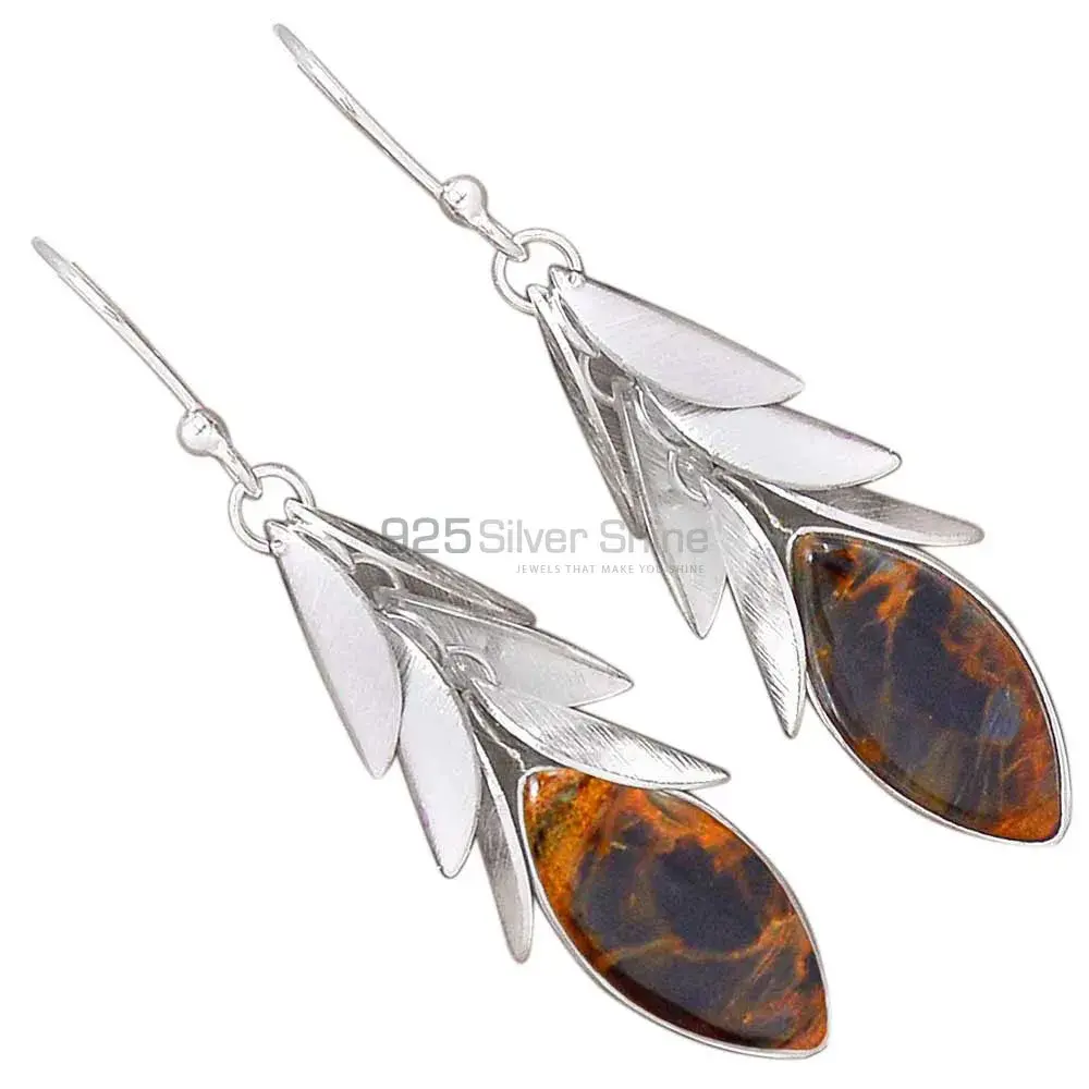 925 Sterling Silver Earrings In Pietersite Gemstone Jewelry 925SE3031_1
