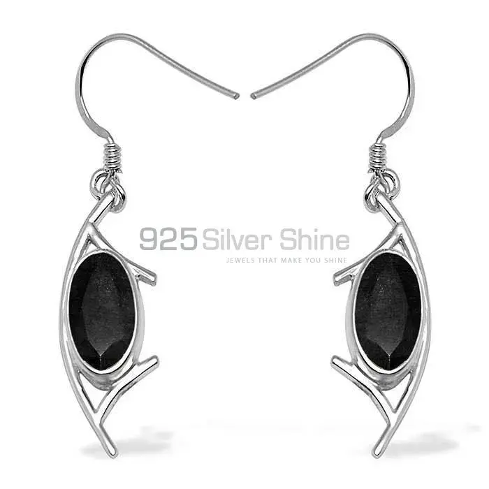 Affordable 925 Sterling Silver Handmade Earrings Exporters In Black Onyx Gemstone Jewelry 925SE1008