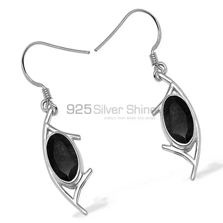 Affordable 925 Sterling Silver Handmade Earrings Exporters In Black Onyx Gemstone Jewelry 925SE1008_0