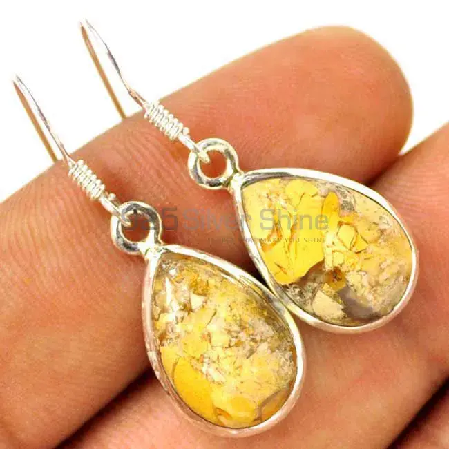 925 Sterling Silver Handmade Earrings In Brecciated Mookaite Gemstone Jewelry 925SE2804_1