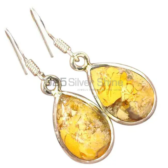 925 Sterling Silver Handmade Earrings In Brecciated Mookaite Gemstone Jewelry 925SE2804_2