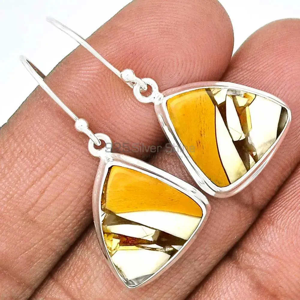 925 Sterling Silver Handmade Earrings In Brecciated Mookaite Gemstone Jewelry 925SE2804_4
