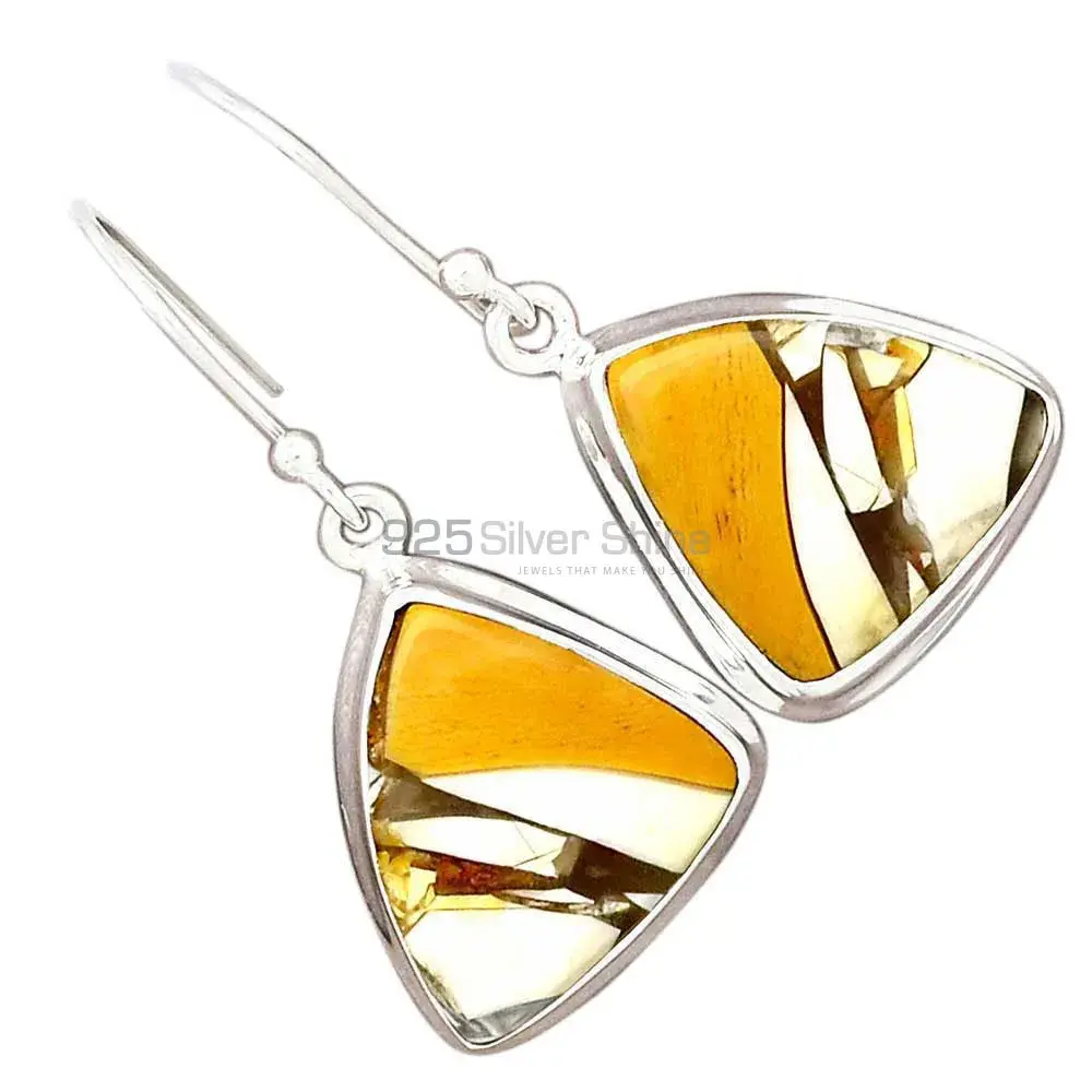 925 Sterling Silver Handmade Earrings In Brecciated Mookaite Gemstone Jewelry 925SE2804_5