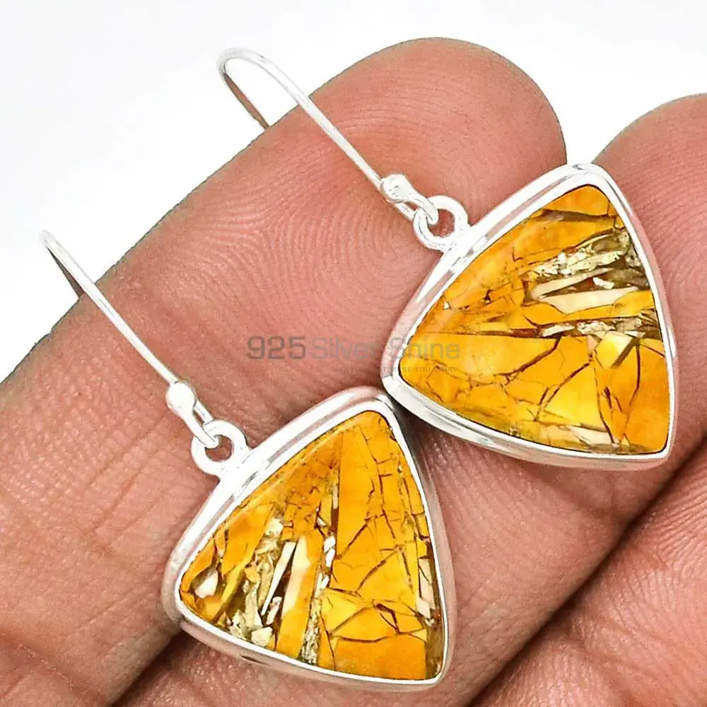 925 Sterling Silver Handmade Earrings In Brecciated Mookaite Gemstone Jewelry 925SE2804_7