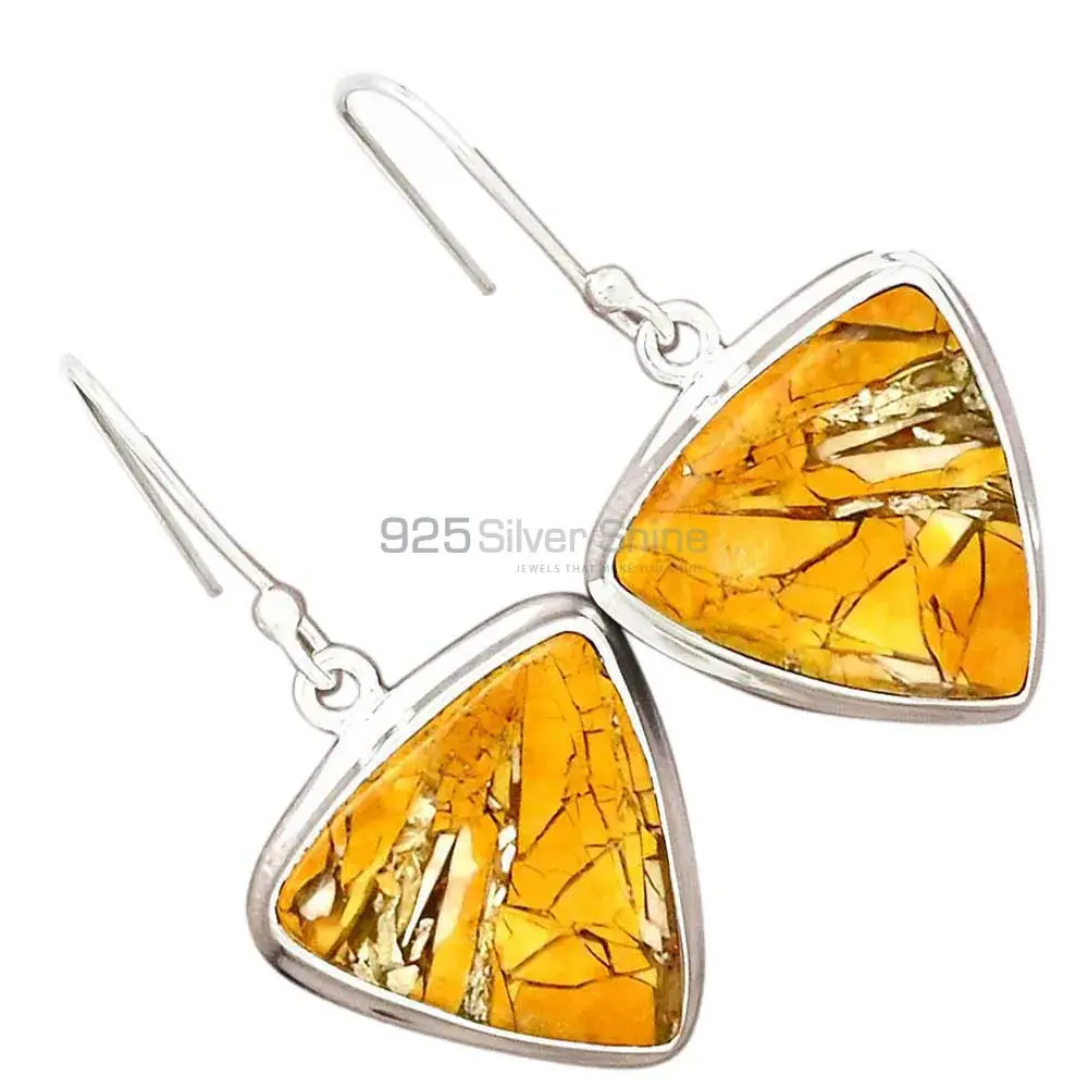 925 Sterling Silver Handmade Earrings In Brecciated Mookaite Gemstone Jewelry 925SE2804_8