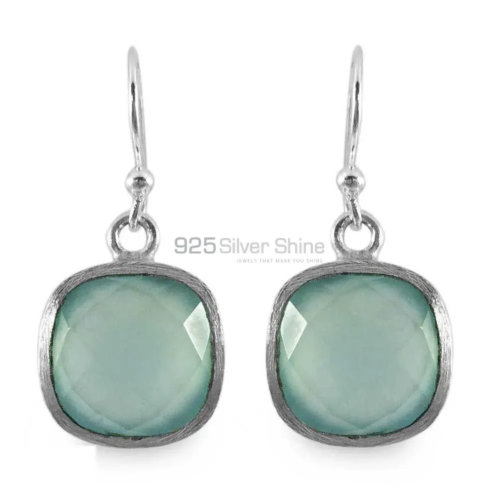 Affordable 925 Sterling Silver Handmade Earrings Exporters In Chalcedony Gemstone Jewelry 925SE1315