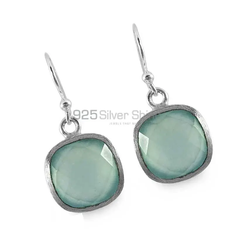 Affordable 925 Sterling Silver Handmade Earrings Exporters In Chalcedony Gemstone Jewelry 925SE1315_0