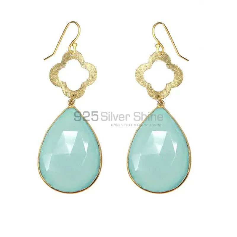 Affordable 925 Sterling Silver Handmade Earrings Exporters In Chalcedony Gemstone Jewelry 925SE1911