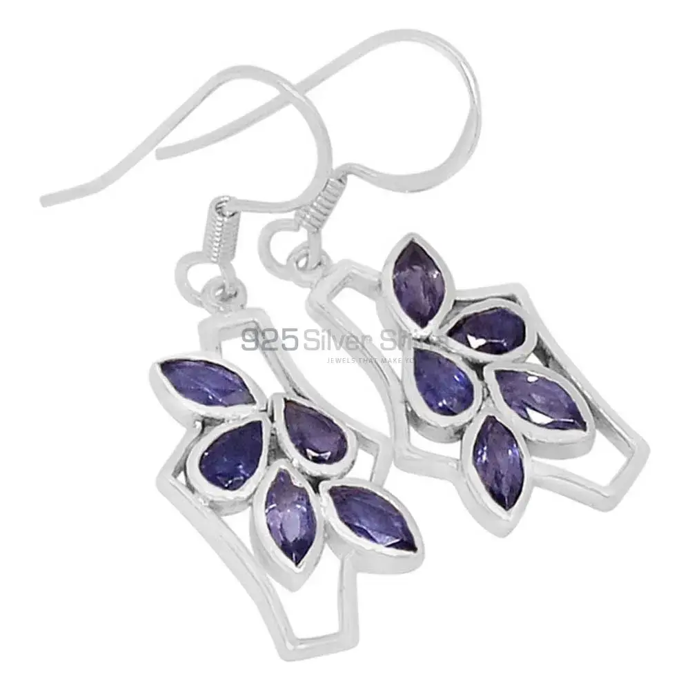 925 Sterling Silver Handmade Earrings In Iolite Gemstone Jewelry 925SE613