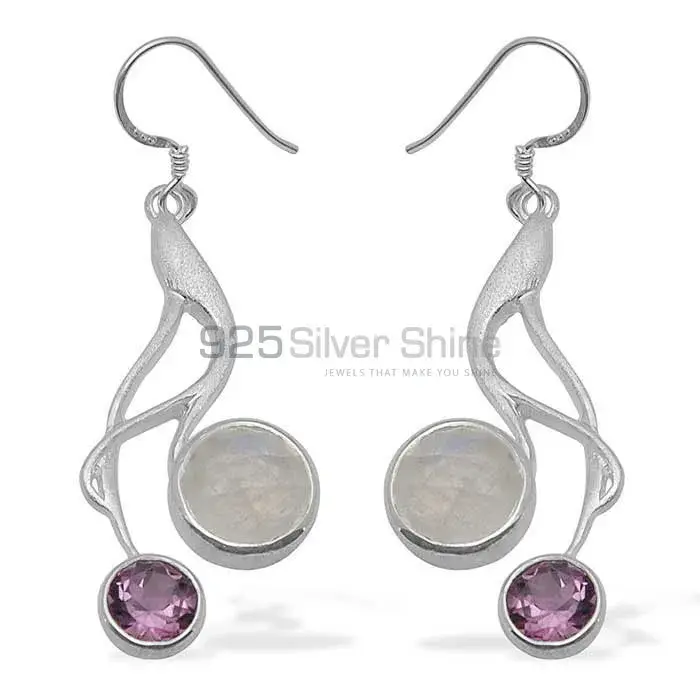 925 Sterling Silver Handmade Earrings In Multi Gemstone Jewelry 925SE1087_0