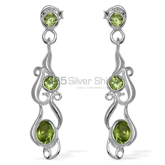 Affordable 925 Sterling Silver Handmade Earrings Exporters In Peridot Gemstone Jewelry 925SE771