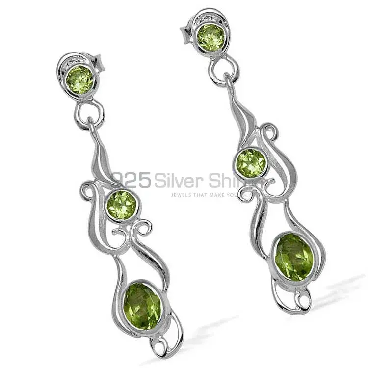 Affordable 925 Sterling Silver Handmade Earrings Exporters In Peridot Gemstone Jewelry 925SE771_0