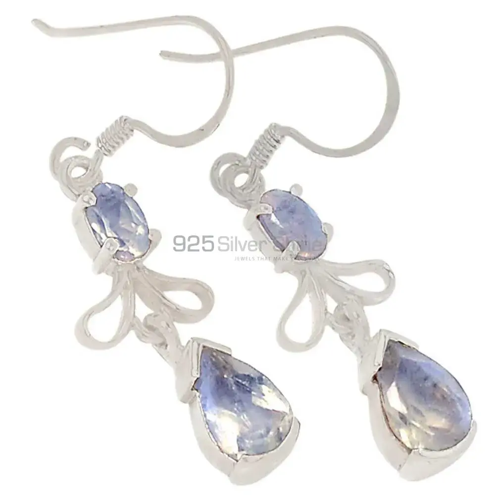 925 Sterling Silver Earrings In Rainbow Moonstone Jewelry 925SE376_0