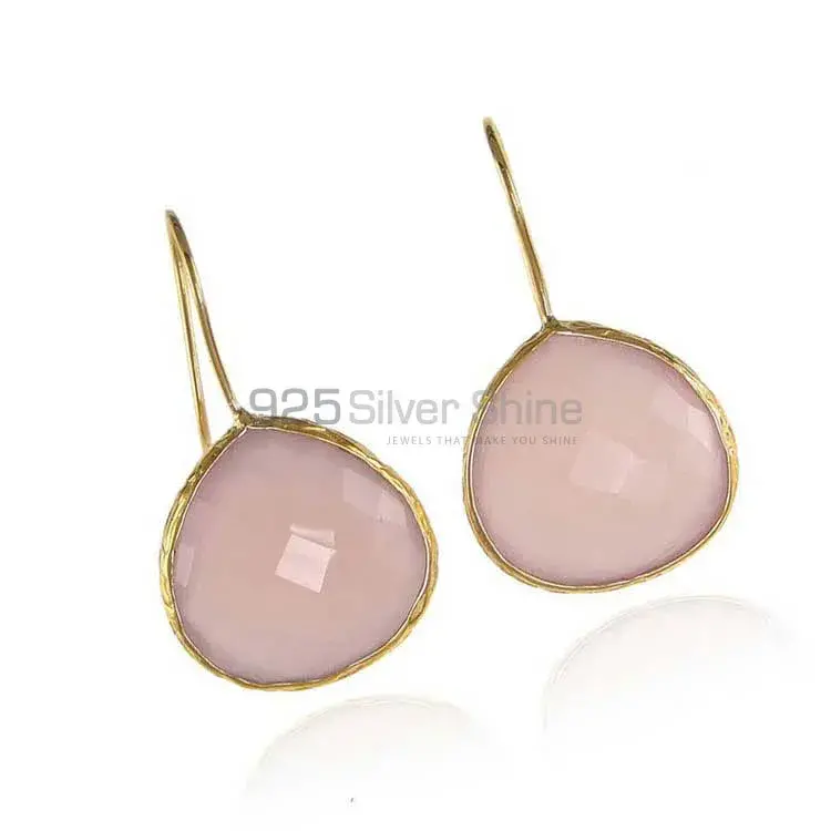 Affordable 925 Sterling Silver Handmade Earrings Exporters In Rose Quartz Gemstone Jewelry 925SE1990_0