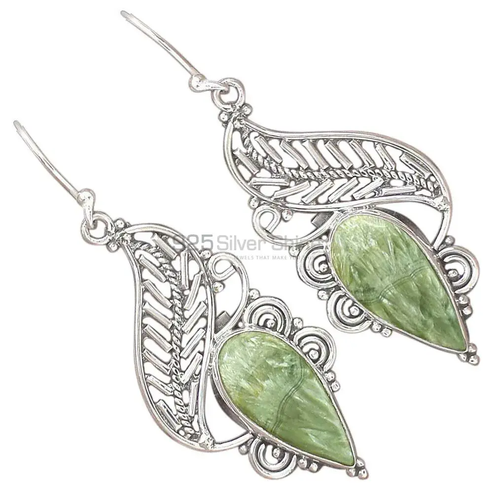 Affordable 925 Sterling Silver Handmade Earrings Exporters In Seraphinite Gemstone Jewelry 925SE2962_1
