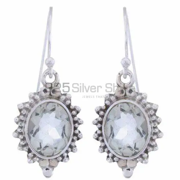 Affordable 925 Sterling Silver Handmade Earrings Manufacturer In Blue Topaz Gemstone Jewelry 925SE1221
