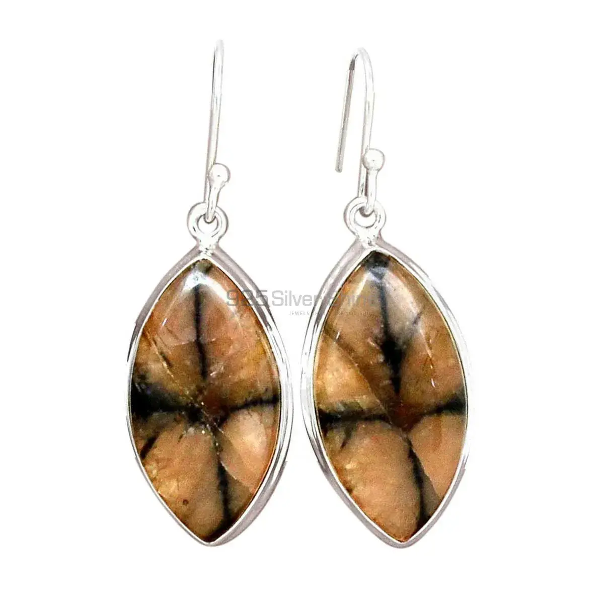 Affordable 925 Sterling Silver Handmade Earrings Manufacturer In Chiastolite Gemstone Jewelry 925SE2748_6