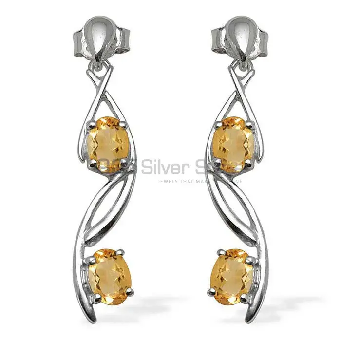 Affordable 925 Sterling Silver Handmade Earrings Manufacturer In Citrine Gemstone Jewelry 925SE1072