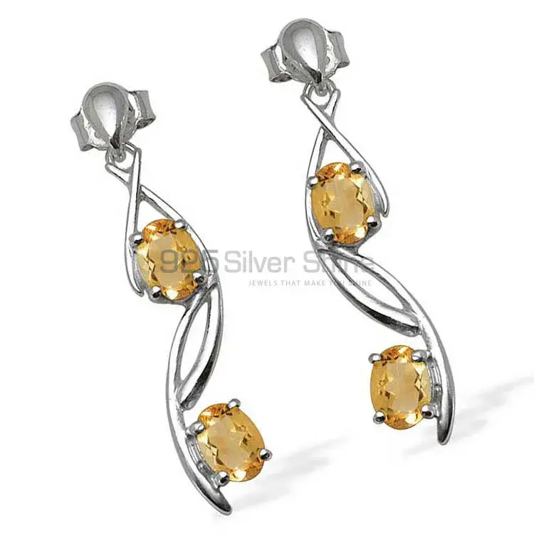 Affordable 925 Sterling Silver Handmade Earrings Manufacturer In Citrine Gemstone Jewelry 925SE1072_0
