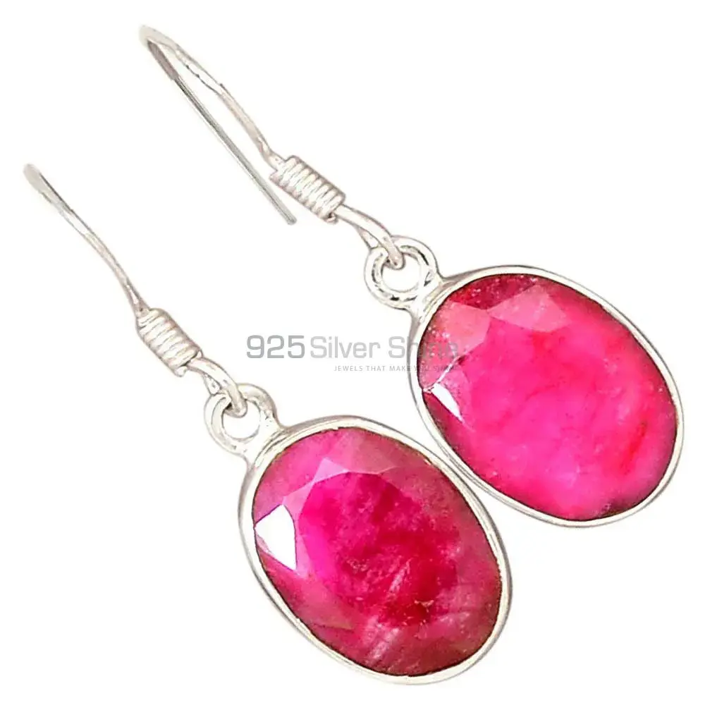 Affordable 925 Sterling Silver Handmade Earrings Manufacturer In Dyed Ruby Gemstone Jewelry 925SE2392_0