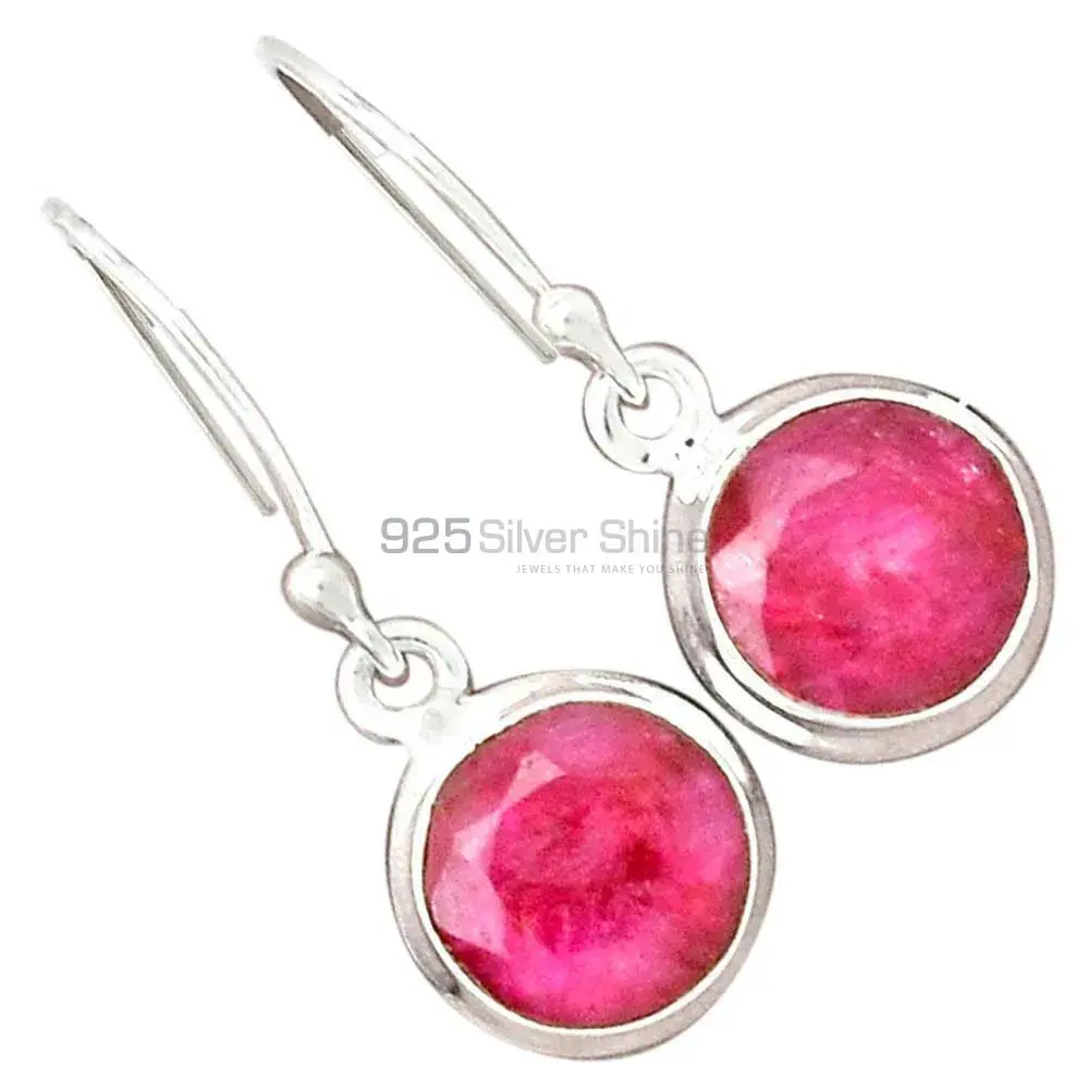 925 Sterling Silver Handmade Earrings In Dyed Ruby Gemstone Jewelry 925SE2392_3