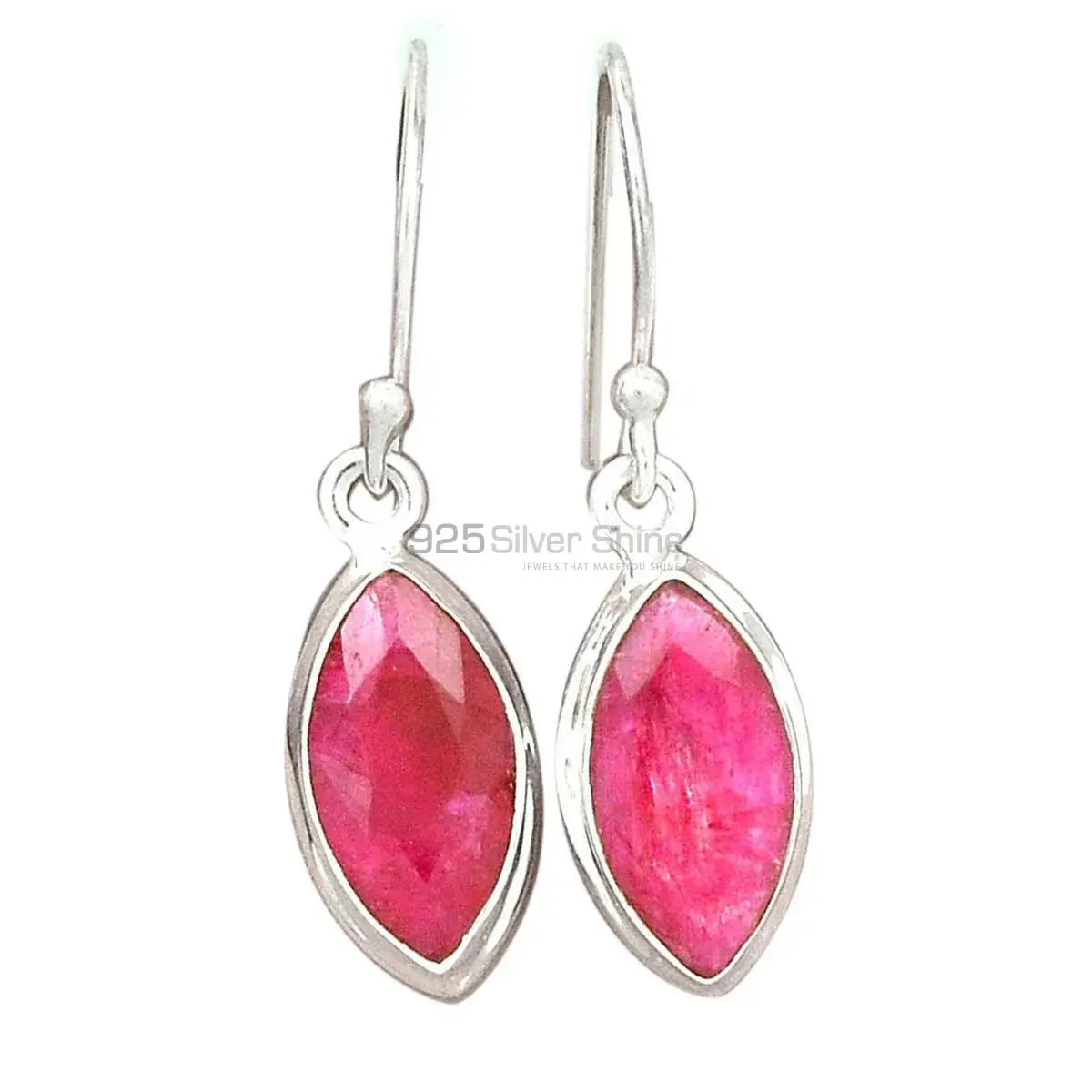 925 Sterling Silver Handmade Earrings In Dyed Ruby Gemstone Jewelry 925SE2392_4