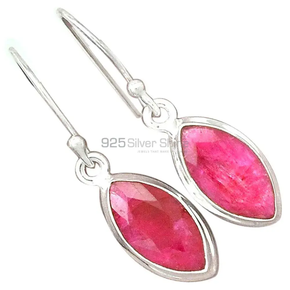 Affordable 925 Sterling Silver Handmade Earrings Manufacturer In Dyed Ruby Gemstone Jewelry 925SE2392_3