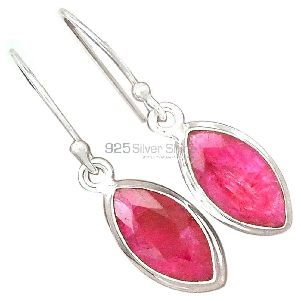 925 Sterling Silver Handmade Earrings In Dyed Ruby Gemstone Jewelry 925SE2392_5