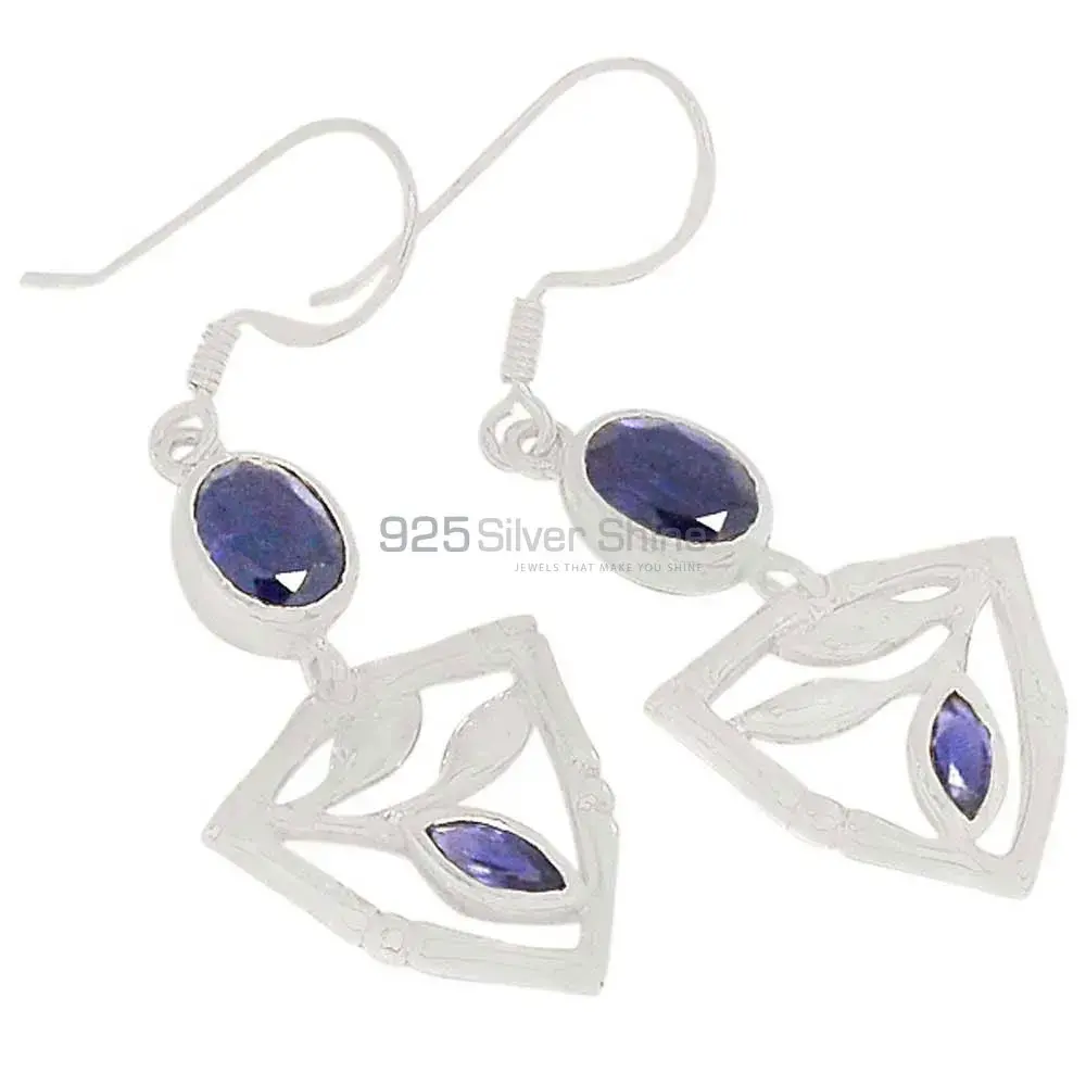 Affordable 925 Sterling Silver Handmade Earrings Manufacturer In Iolite Gemstone Jewelry 925SE361