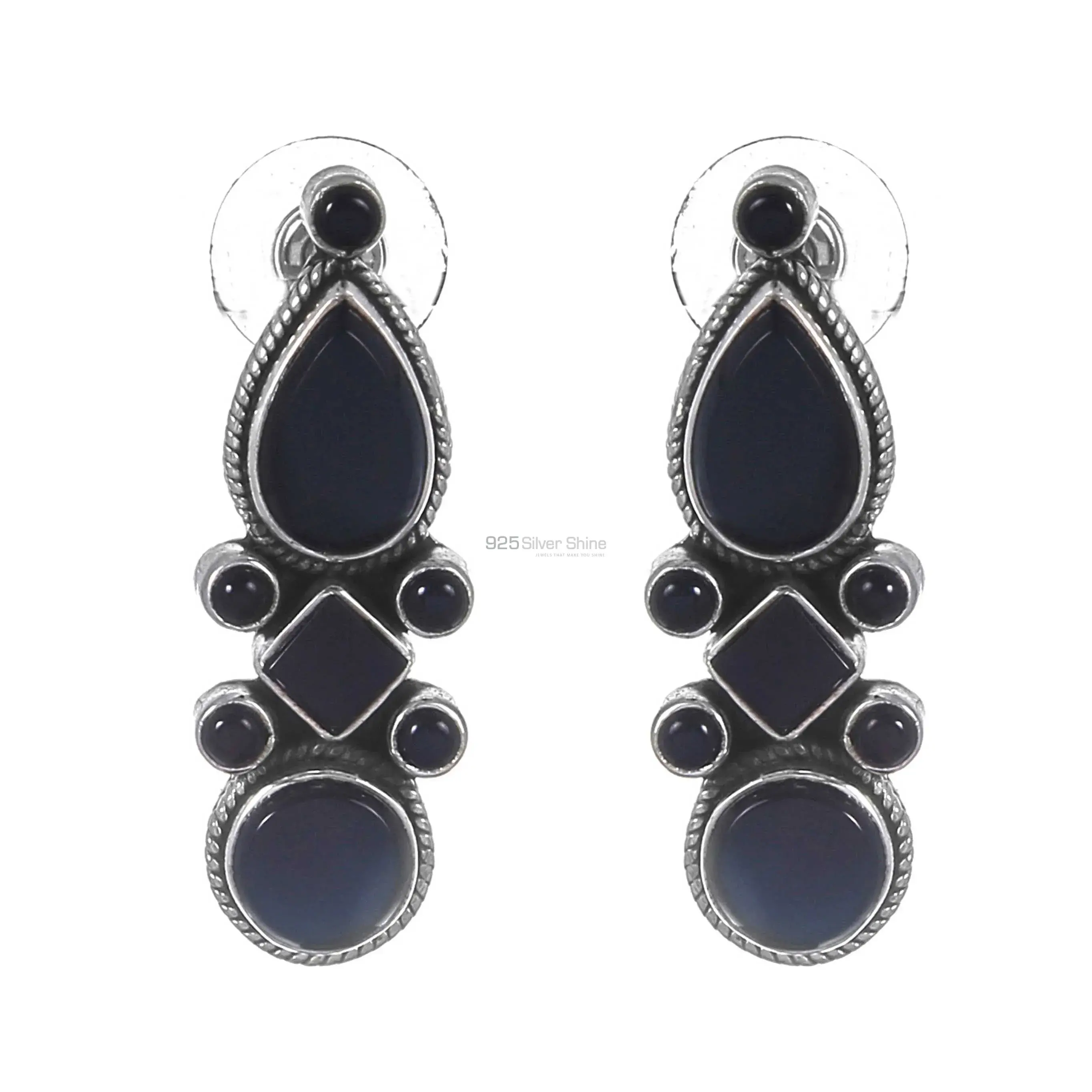 925 Sterling Silver Handmade Earrings In Lapis Gemstone Jewelry 925SE282