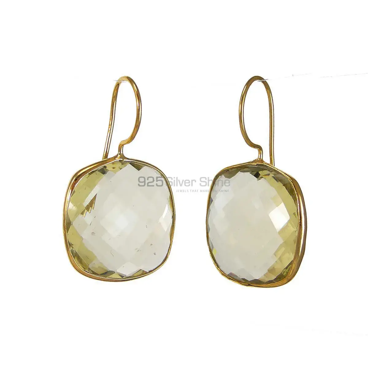 Affordable 925 Sterling Silver Handmade Earrings Manufacturer In Lemon Quartz Gemstone Jewelry 925SE1975
