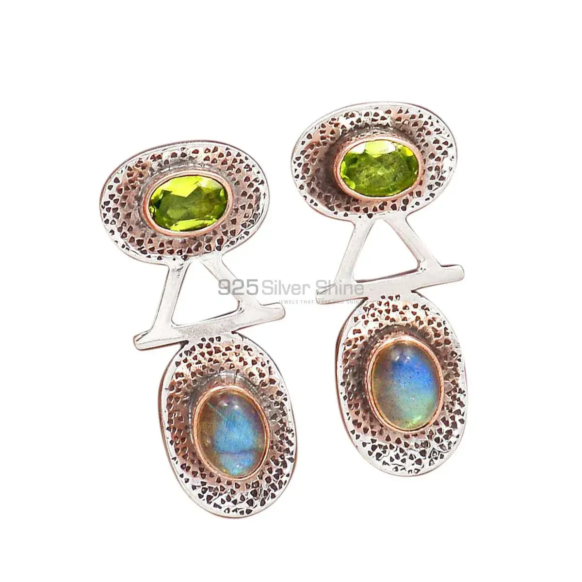 925 Sterling Silver Handmade Earrings In Multi Gemstone Jewelry 925SE2155_0