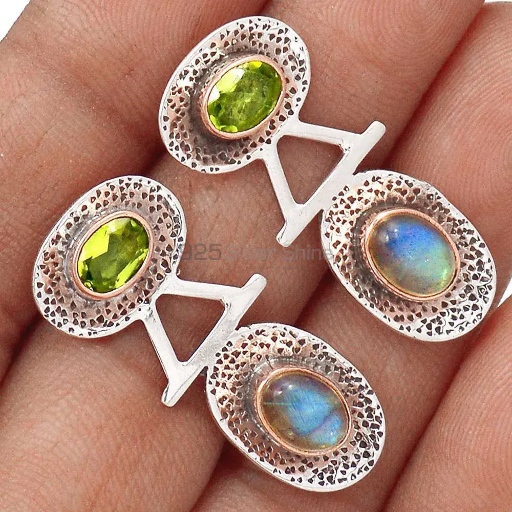 925 Sterling Silver Handmade Earrings In Multi Gemstone Jewelry 925SE2155_1