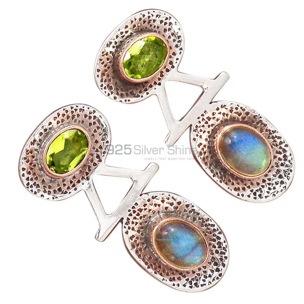 925 Sterling Silver Handmade Earrings In Multi Gemstone Jewelry 925SE2155_2