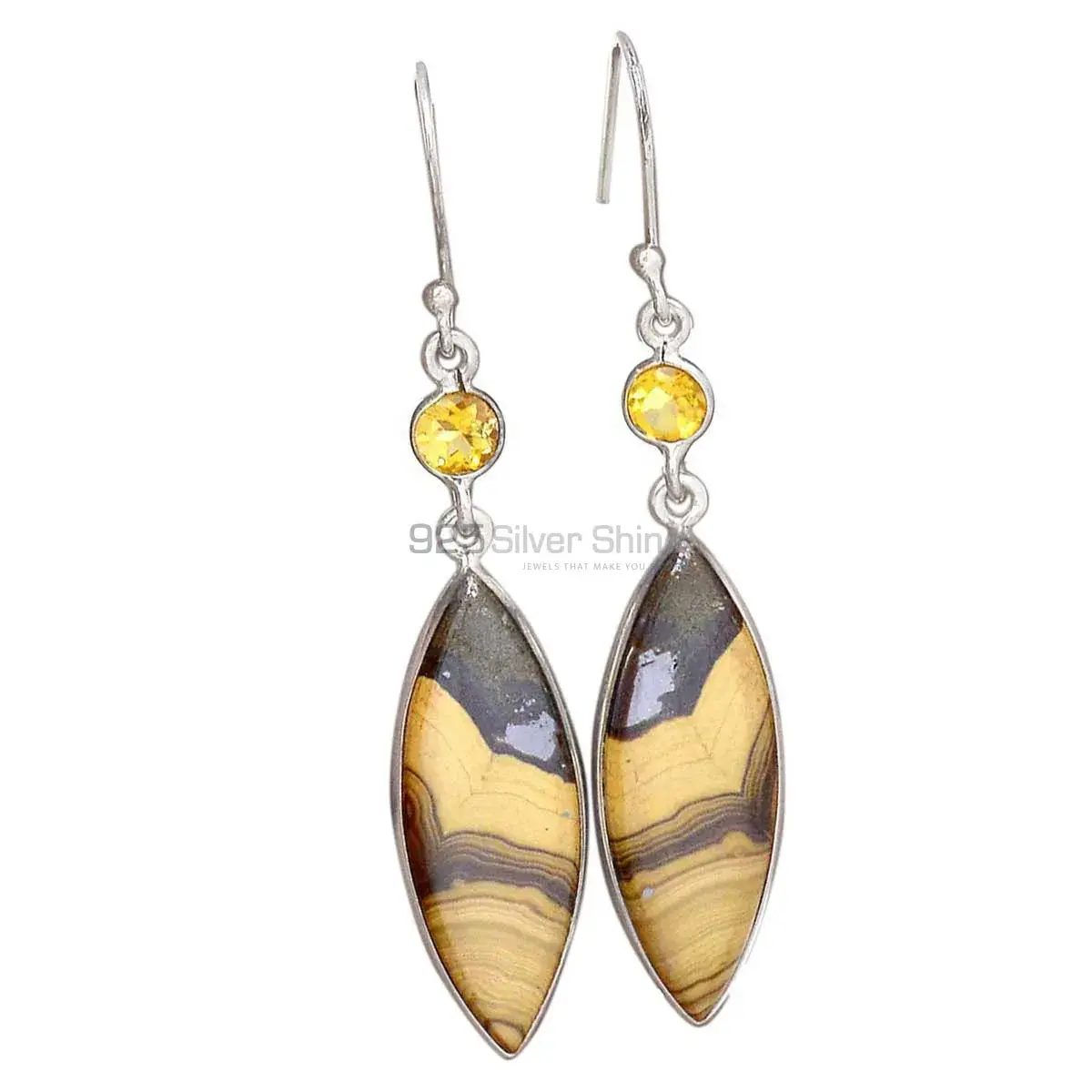 925 Sterling Silver Handmade Earrings In Multi Gemstone Jewelry 925SE2789