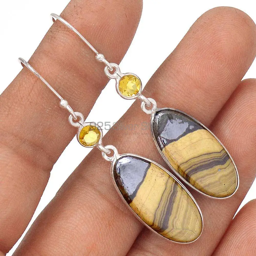 925 Sterling Silver Handmade Earrings In Multi Gemstone Jewelry 925SE2789_0
