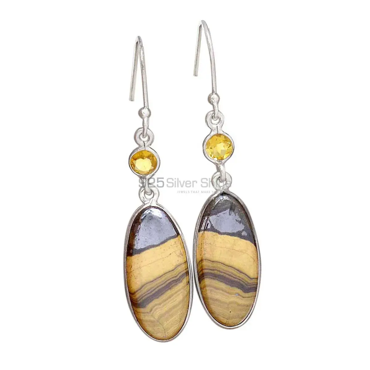 925 Sterling Silver Handmade Earrings In Multi Gemstone Jewelry 925SE2789_1
