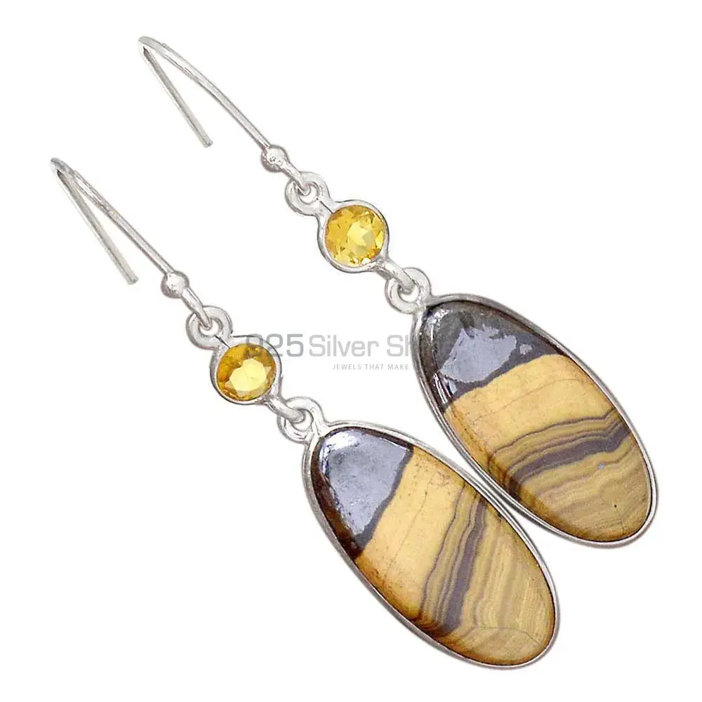 925 Sterling Silver Handmade Earrings In Multi Gemstone Jewelry 925SE2789_2