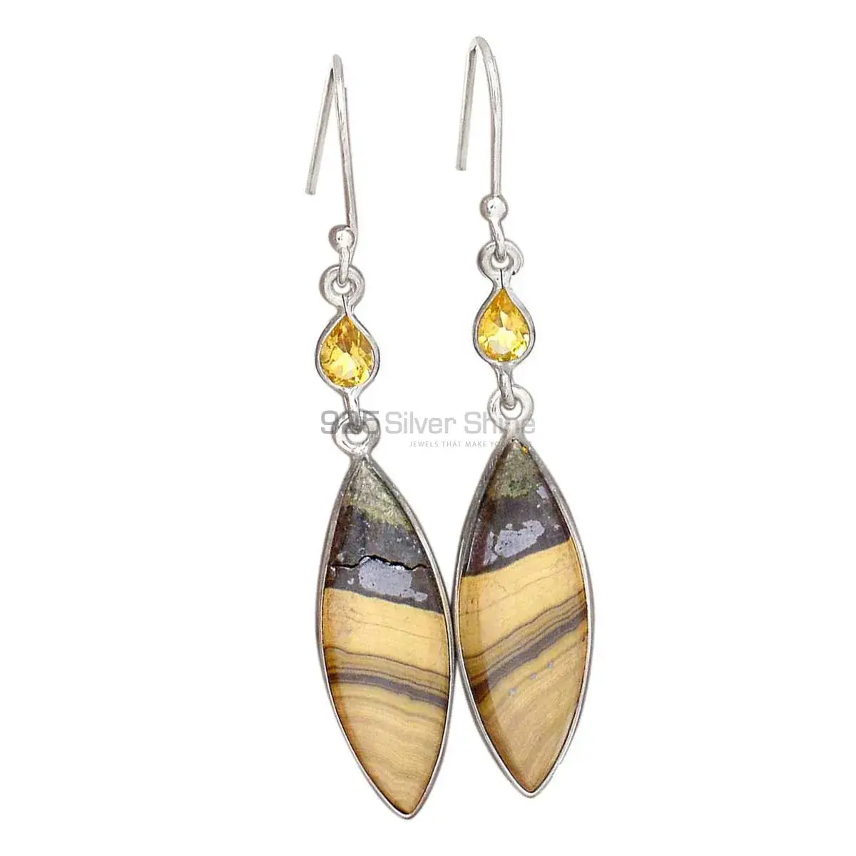 925 Sterling Silver Handmade Earrings In Multi Gemstone Jewelry 925SE2789_5