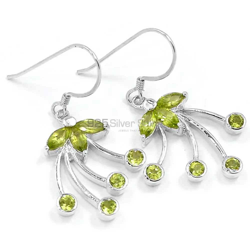 925 Sterling Silver Handmade Earrings In Peridot Gemstone Jewelry 925SE519