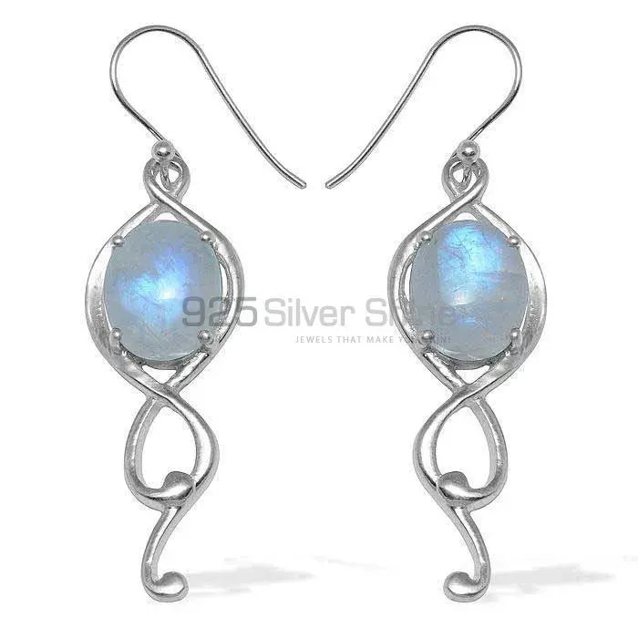 925 Sterling Silver Handmade Earrings In Rainbow Moonstone Jewelry 925SE835_0