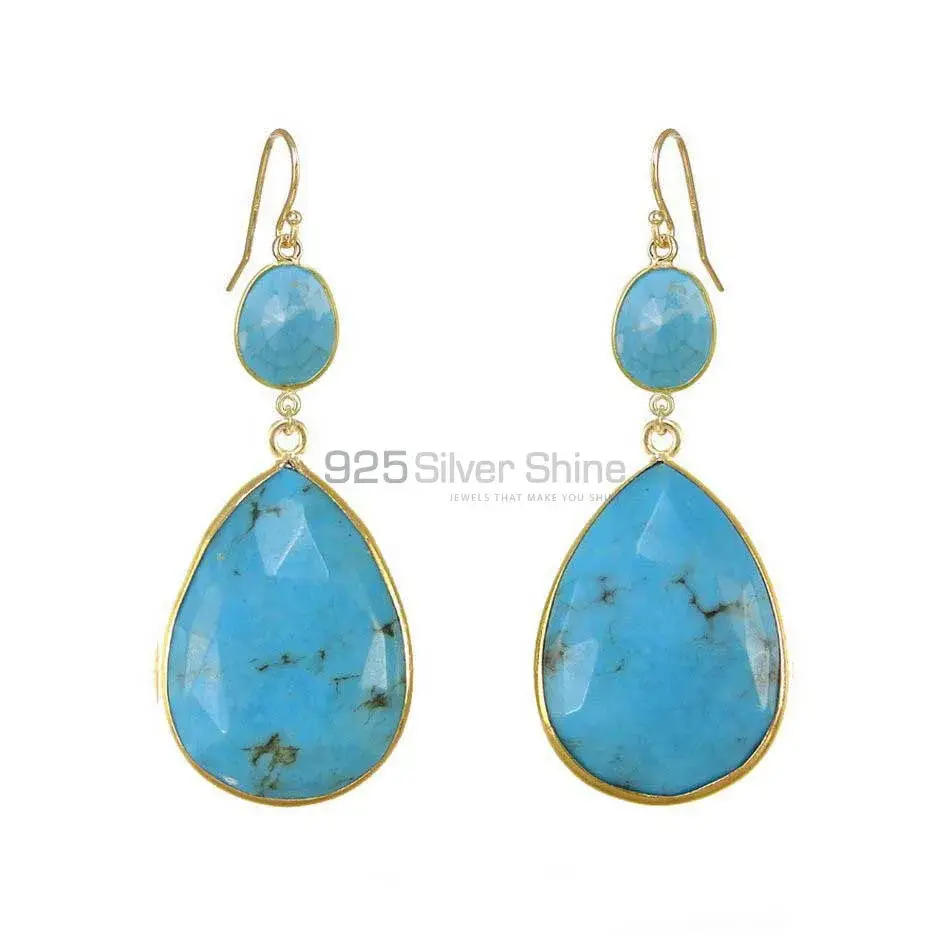 925 Sterling Silver Handmade Earrings In Turquoise Gemstone Jewelry 925SE1896_0